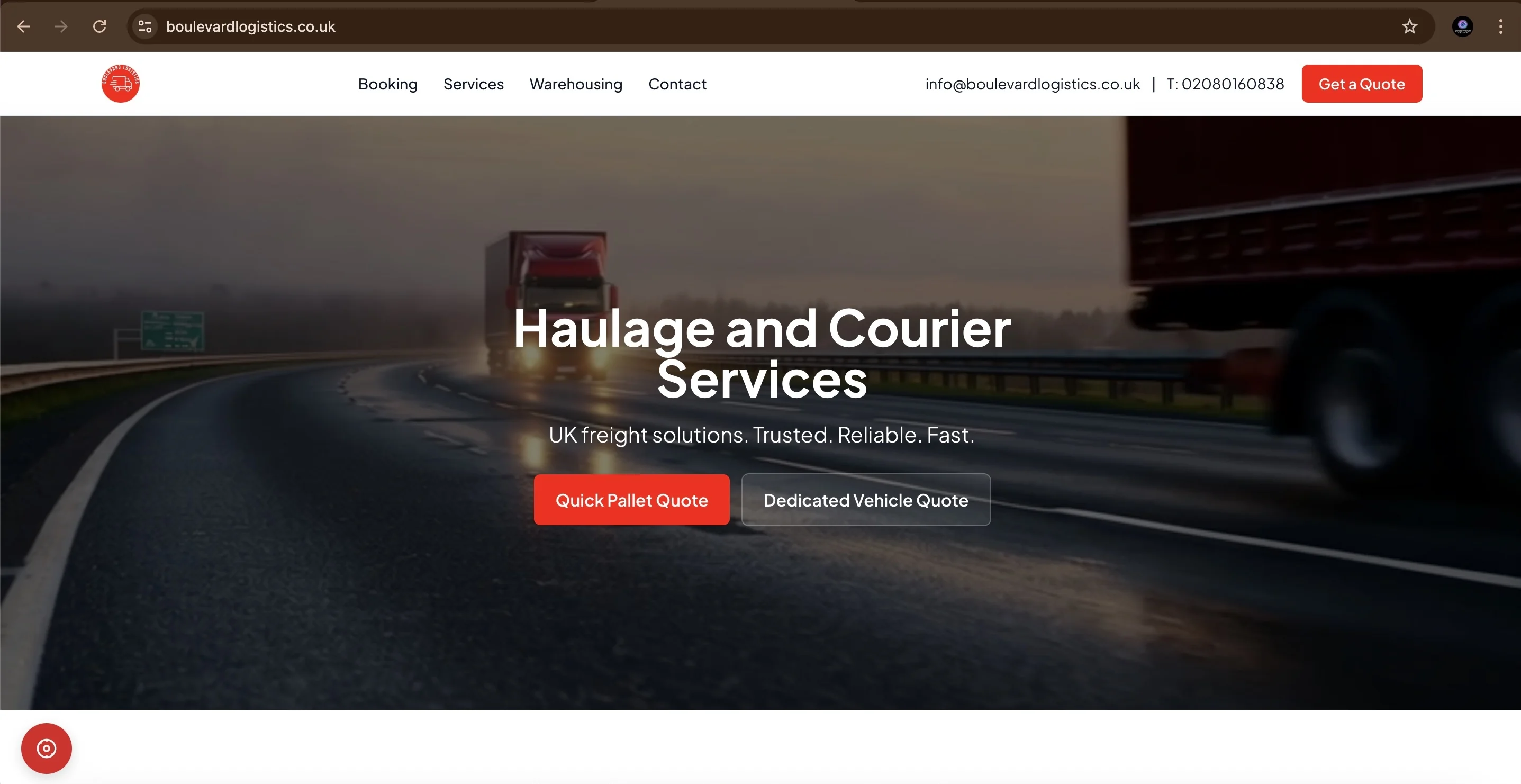 Boulevard Logistics website