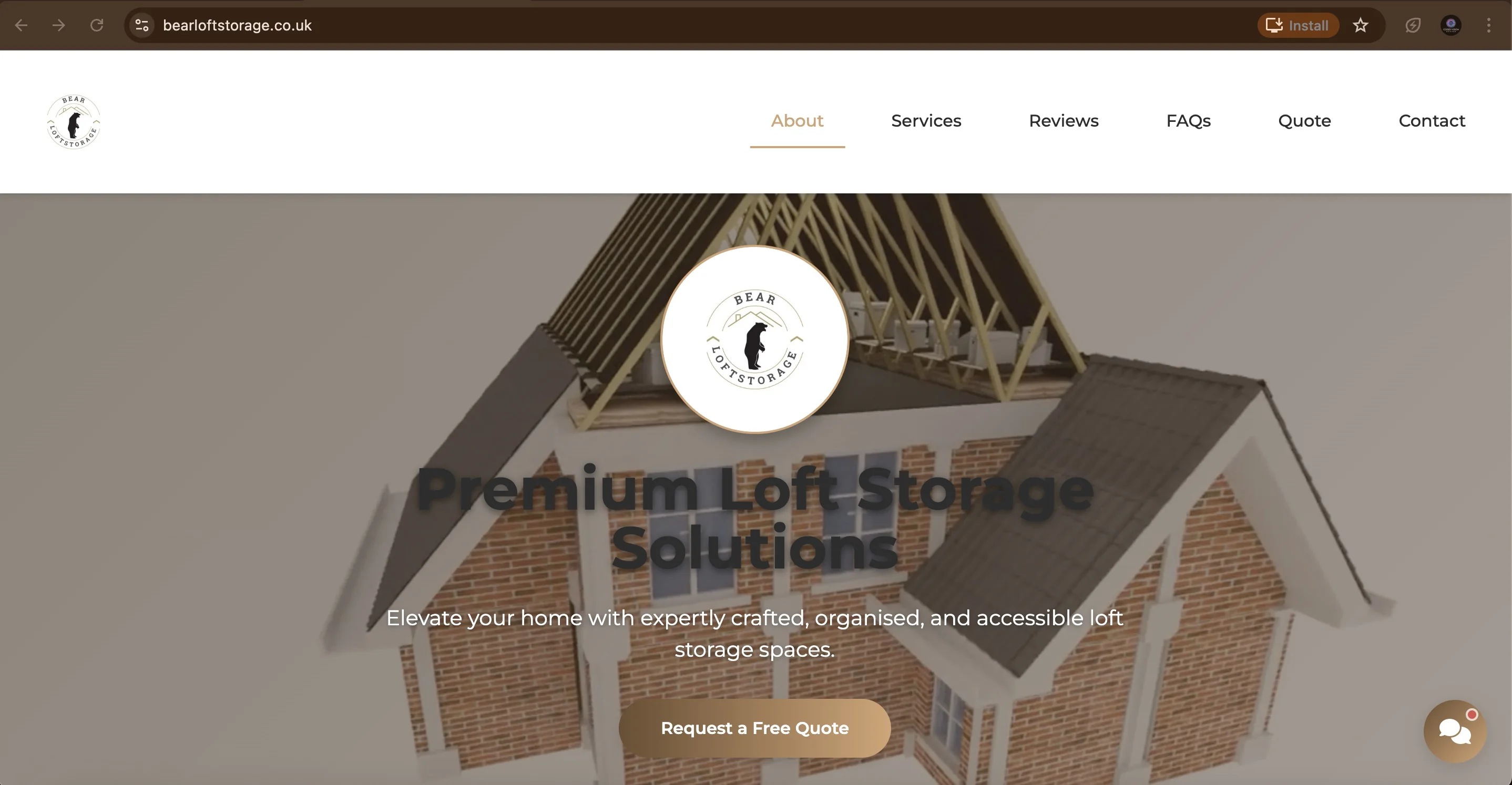 Bear Loft Storage website